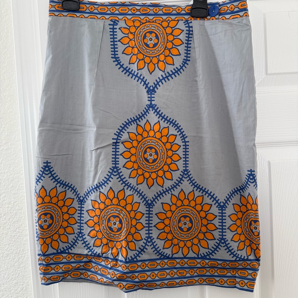 Anthropologie skirt-Plenty by Tracy Reese Blue and Orange Patterned Pencil Skirt